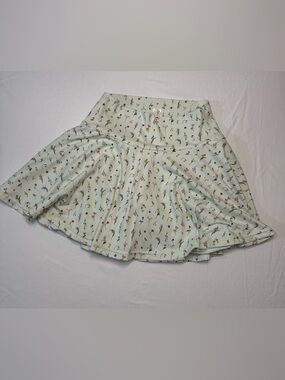 POPFLEX Light Mint Floral Skirt, with Builtin Liner with Pocket